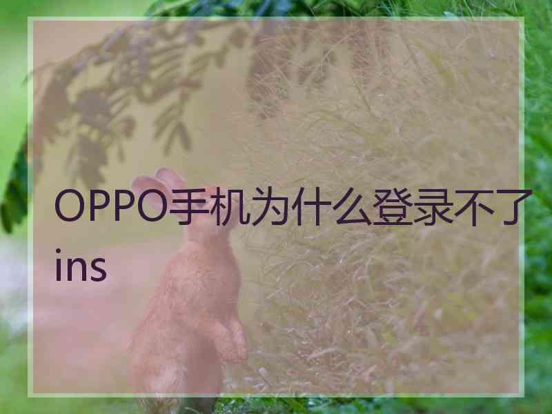 OPPO手机为什么登录不了ins